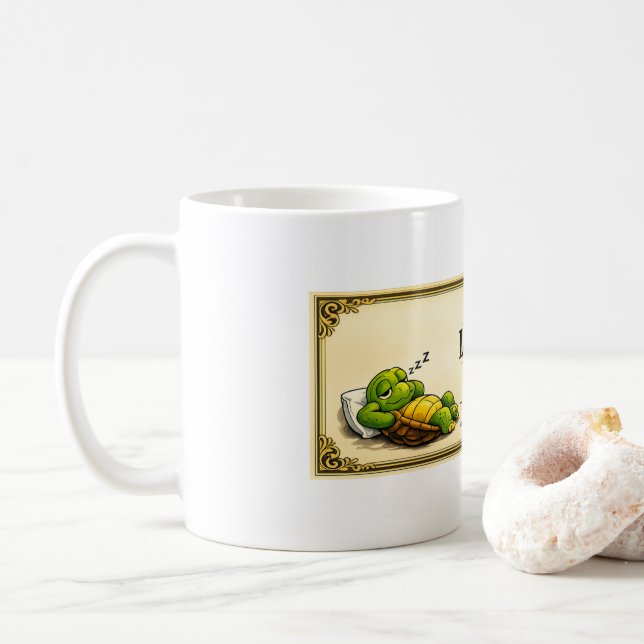 Caneca De Café diploma de tartaruga preguiçosa (Com Donut)