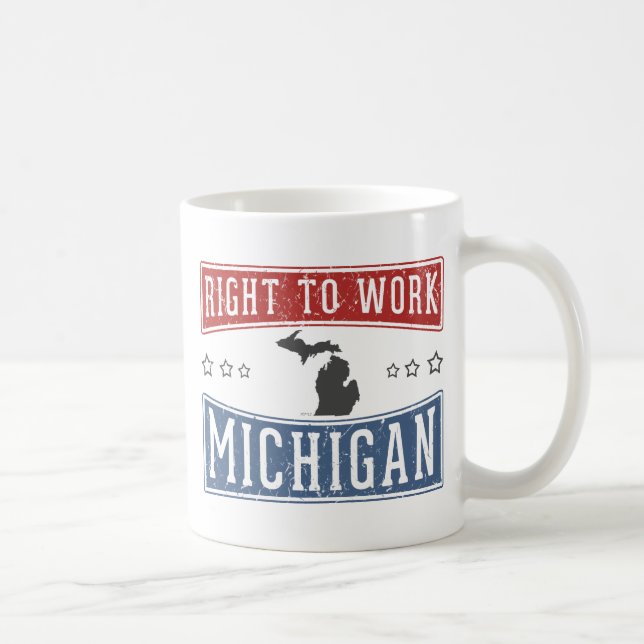 Caneca De Café Direito De Trabalhar Em Michigan (Direita)