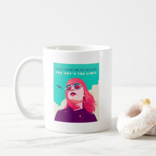 Caneca De Café Direitos das mulheres O céu é o limite Ilustraçã