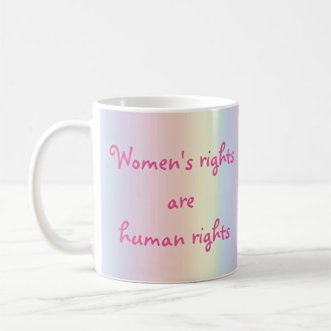 Caneca De Café Direitos das mulheres são direitos humanos Rainbow (Esquerda)