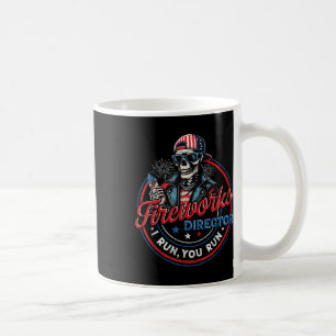 Caneca De Café Diretor de Fogos de Artifício Esqueleto Engraçado