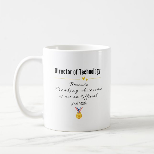 Caneca De Café Diretor de Tecnologia – Título de Trabalho Incríve (Esquerda)