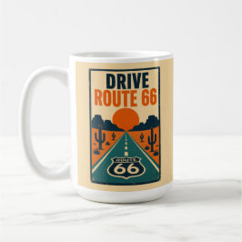 Caneca De Café Dirigir Rota 66 Vintage Americana Estrada do Deser