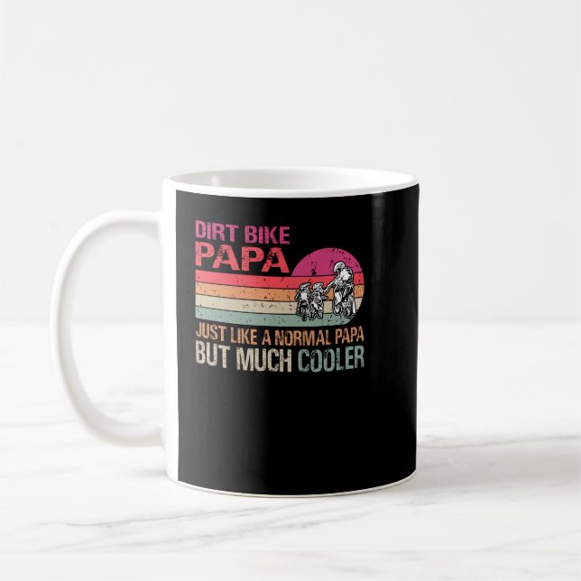 Caneca De Café Dirt Bike Papa Motocross Enduro Esporte F (Esquerda)