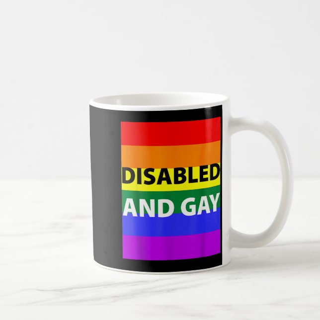Caneca De Café Disabled And Gay Funny For Men Women  (Direita)