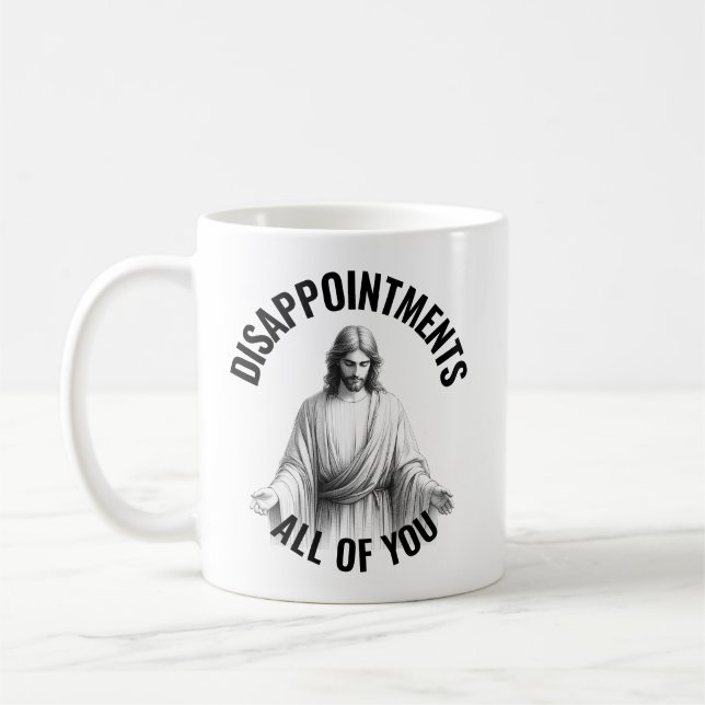 Caneca De Café Disappointments All of You - Funny Jesus Meme (Esquerda)