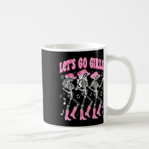 Caneca De Café Disco de dança das garotas do Skeleton CowGirl do