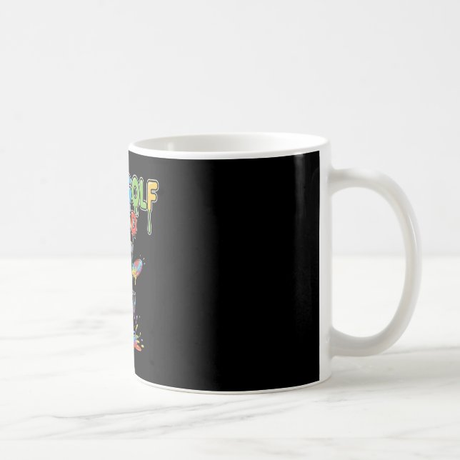 Caneca De Café Disco de Golfe Humor Arco-íris Disc Sketch  (Direita)