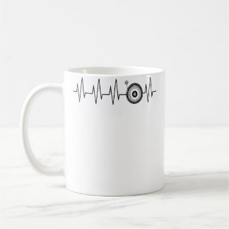 Caneca De Café Disco de Vinil Dj Batimento Cardíaco Engraçado Ekg
