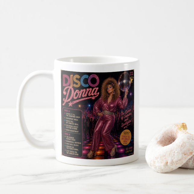 Caneca De Café Disco Donna & Disco Dazzler (Com Donut)