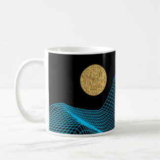 Caneca De Café Disco Quântico Dimensão Azul Roxo Preto Dourado
