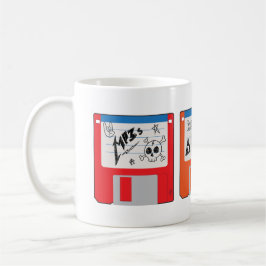 Caneca De Café Discos Flexíveis Core Retro Millennials com etique