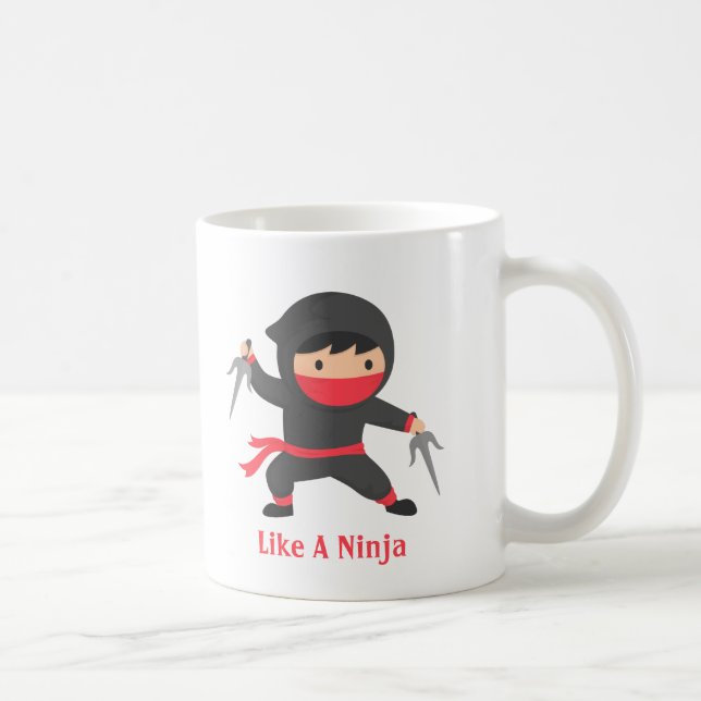 Caneca De Café Discrição Ninja com as armas de Sai para miúdos (Direita)