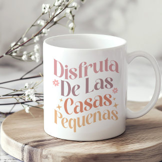 Caneca De Café "Disfruta de las casas pequeñas" Boho Inspiração