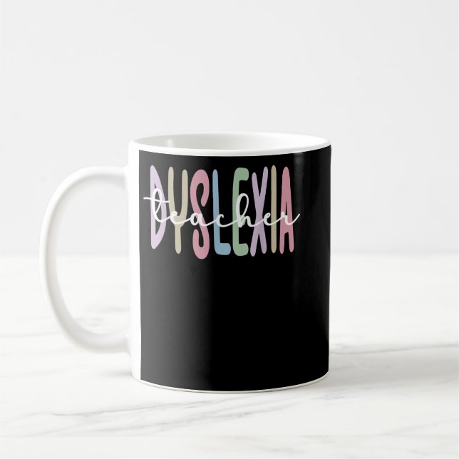 Caneca De Café Dislexia Professora Terapêutica Disléxica Dislexia (Esquerda)