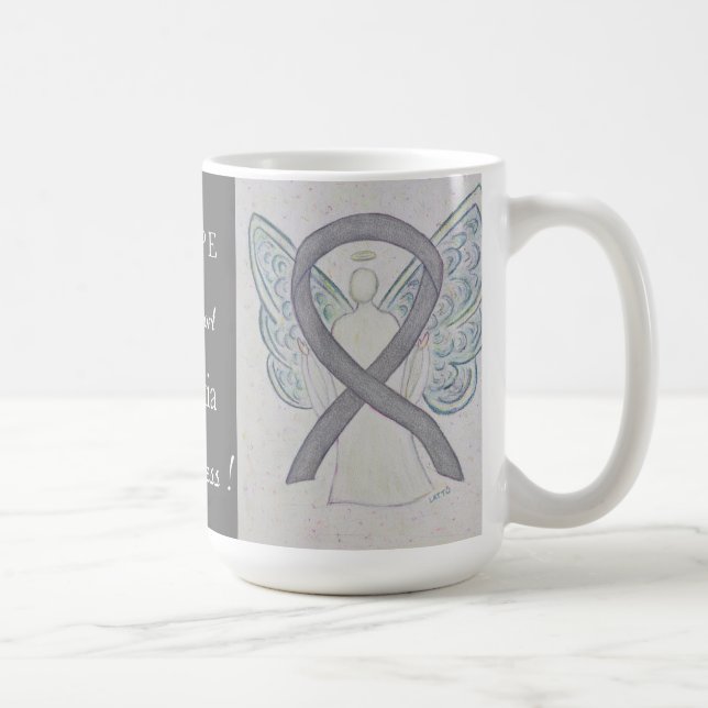 Caneca De Café Dislexia Sensibilização Ribbon Angel Coagulação Pe (Direita)