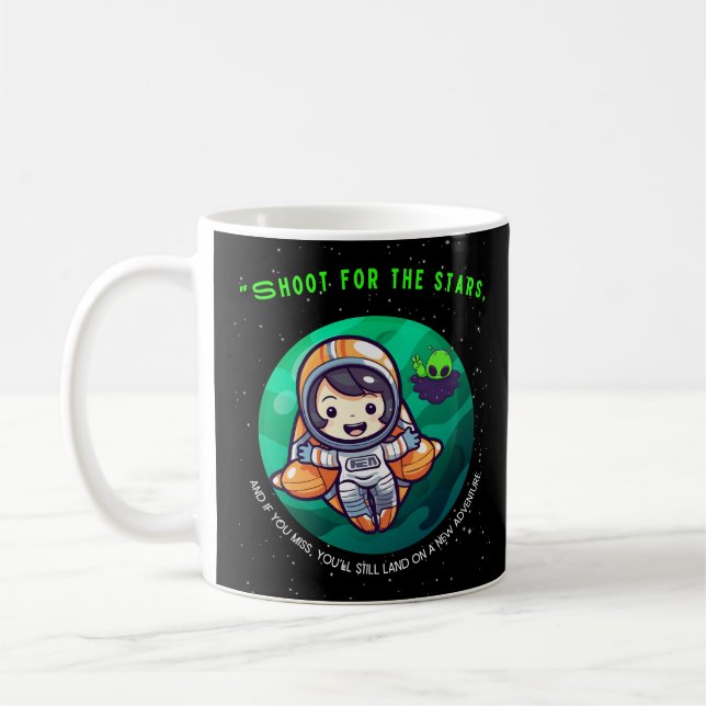 CANECA DE CAFÉ DISPARE PARA AS ESTRELAS, ASTRONAUTA (Esquerda)
