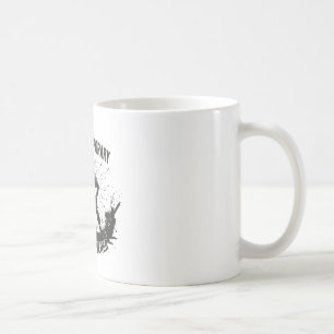 Caneca De Café Disparo de médio de silhueta de linhador preto rod