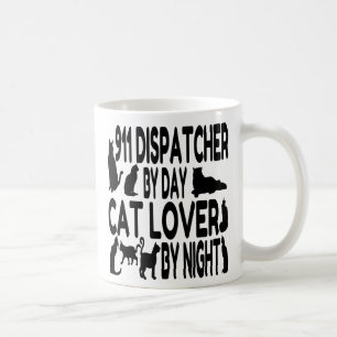 Caneca De Café Dispatcher Cat Lover 911
