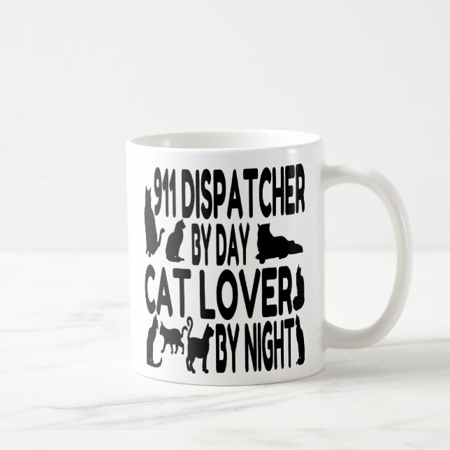 Caneca De Café Dispatcher Cat Lover 911 (Direita)