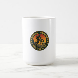 Caneca De Café Distintivo de Aventura de Ciclismo de Montanha ao