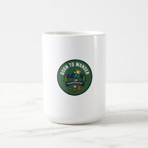 Caneca De Café Distintivo de Montanha de Aventura ao Ar Livre Nas