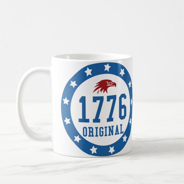 Caneca De Café Distintivo Original 4 de Julho de 1776 (Esquerda)