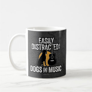 Caneca De Café Distração fácil de cães e música
