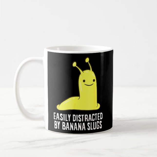 Caneca De Café Distraído Facilmente Pela Camisa De Banana Slugs (Esquerda)