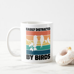Caneca De Café Distraído Facilmente Por Birdwatcher Birthday