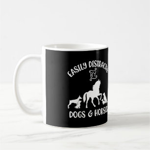 Caneca De Café Distraído Facilmente Por Cães E Cavalos Mulheres C