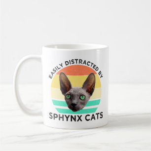 Caneca De Café Distraído Facilmente Por Gatos Esfingx