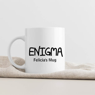 Caneca De Café Dito Autêntico Escrito à Mão com Tinta Preta Enigm