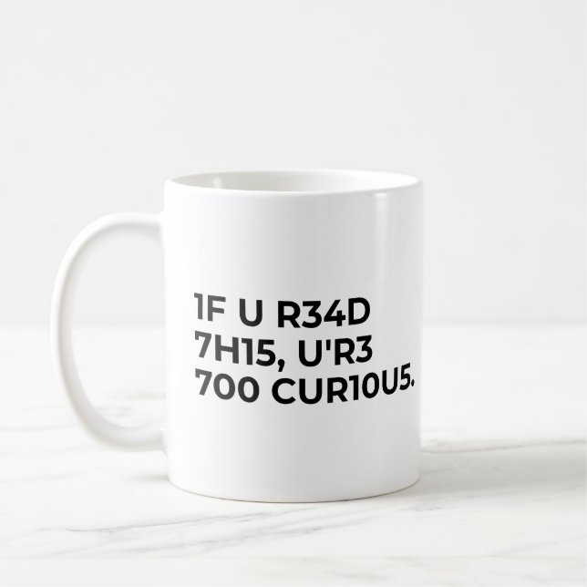 Caneca De Café Dito de código nerd engraçado (Esquerda)