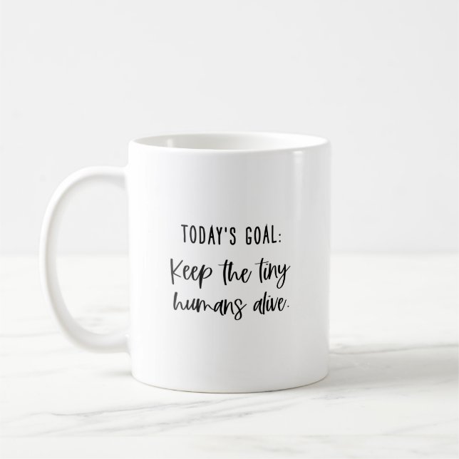 Caneca De Café Dito Divertido da Mamãe Meta de Hoje (Esquerda)