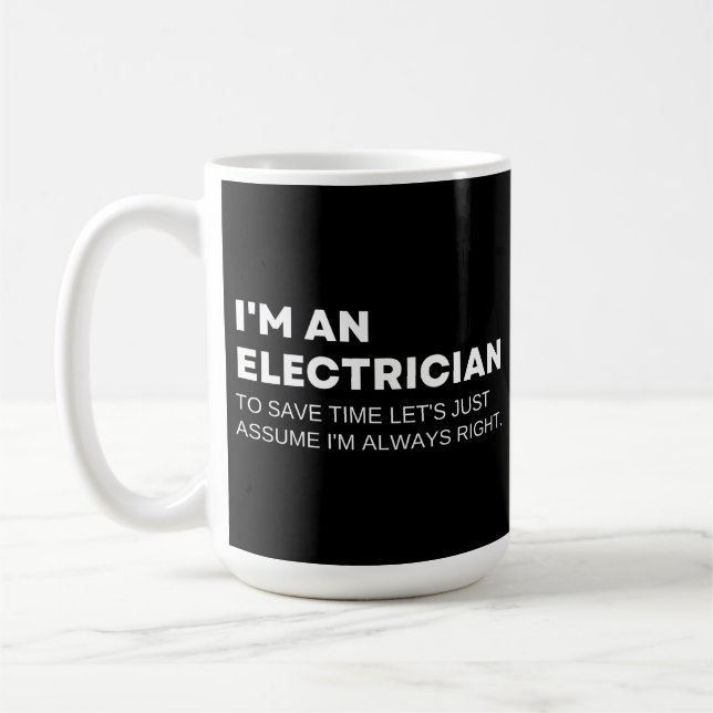 Caneca De Café Dito Engraçado de Eletricista (Esquerda)