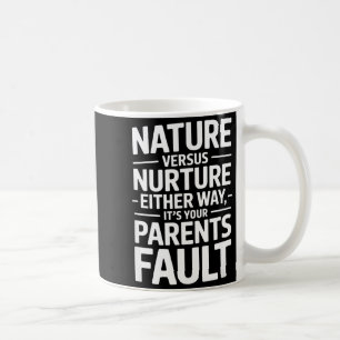 Caneca De Café Dito sarcástico engraçado é culpa dos seus pais hu