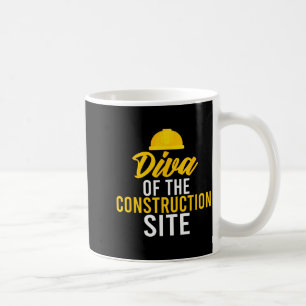 Caneca De Café Diva do canteiro de obras divertido trabalhador da