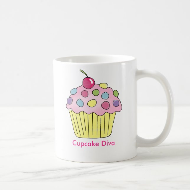 Caneca De Café Diva do cupcake (Direita)