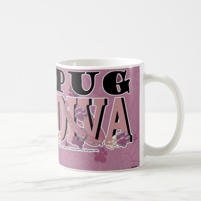 Caneca De Café DIVA do Pug (Direita)