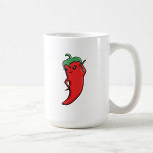 Caneca De Café Diva Pimenta Vermelha Kawaii
