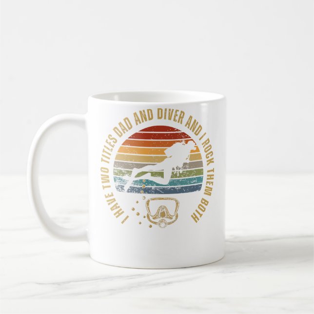 Caneca De Café Diver And Dad Funny Scuba Diving (Esquerda)