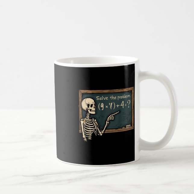 Caneca De Café Diversão 67 Meme Brainrot Piada Halloween Esquelet (Direita)