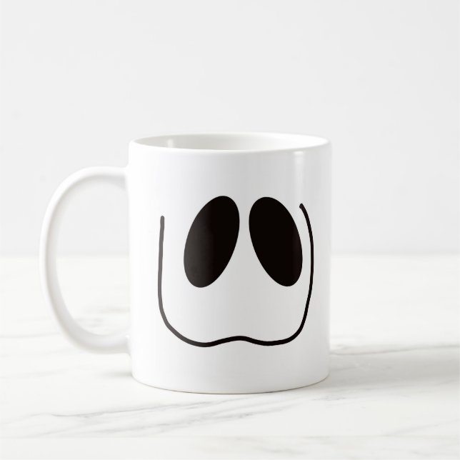 Caneca De Café Diversão, assustador, cara fantasma para o Hallowe (Esquerda)