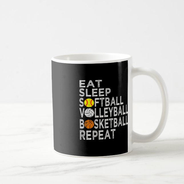 Caneca De Café Diversão Coma Dormir Rapazes De Voleibol De Bola B (Direita)