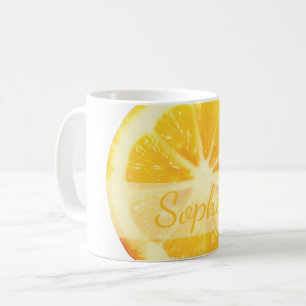 CANECA DE CAFÉ DIVERSÃO CORRETA BRIGHT YELLOW LEMON FRUTA SLICE P
