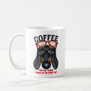 Caneca De Café Diversão Dachshund e Café
