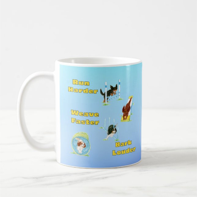 Caneca De Café Diversão de Agilidade do Cavalier King Charles Spa (Esquerda)