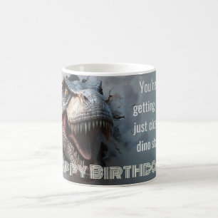 Caneca De Café Diversão de design de aniversário do Dino T-rex