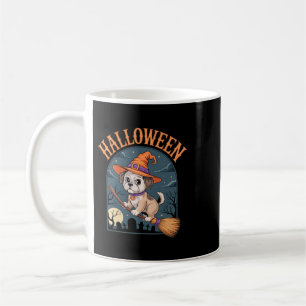 Caneca De Café Diversão de Feriado de Bruxa de Cachorro de Hallow